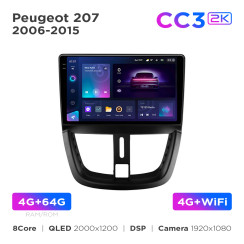 Radio samochodowe Teyes CC3 2k 4+64 Gb Peugeot 207 2006-2015 9