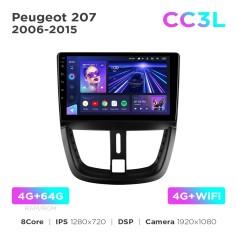 Radio samochodowe Teyes CC3L 4+64 Gb Peugeot 207 2006-2015 9"
