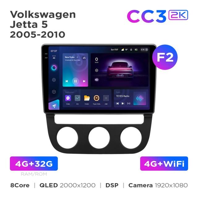 Radio samochodowe Teyes CC3 2k 4+32 Gb Volkswagen Jetta 5 2005-2010 (F2) 10"