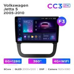 Radio samochodowe Teyes CC3 2k 6+128 Gb 360° Volkswagen Jetta 5 2005-2010 (F3) 10"