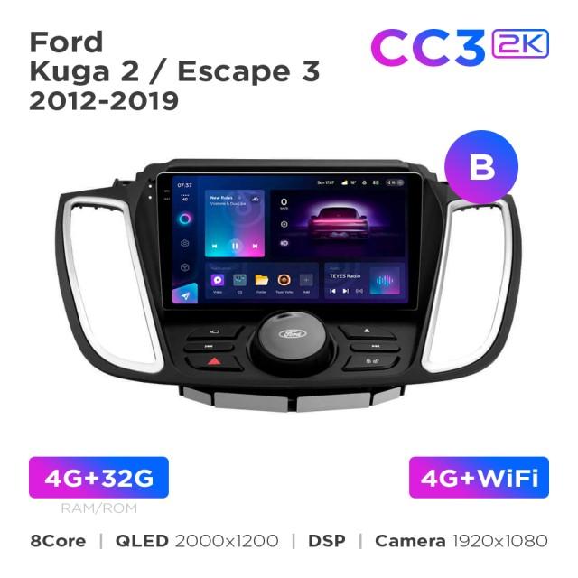 Radio samochodowe Teyes CC3 2k 4+32 Gb Ford Kuga 2 / Escape 3 2012-2019 (B) 9"