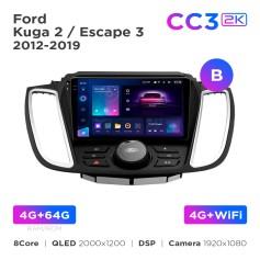 Radio samochodowe Teyes CC3 2k 4+64 Gb Ford Kuga 2 / Escape 3 2012-2019 (B) 9"