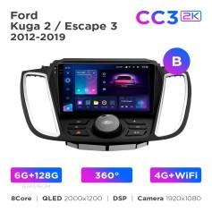 Radio samochodowe Teyes CC3 2k 6+128 Gb 360° Ford Kuga 2 / Escape 3 2012-2019 (B) 9"