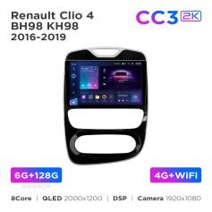 Radio samochodowe Teyes CC3 2k 6+128 Gb Renault Clio 4 BH98 KH98 2016-2019 10"