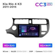 Radio samochodowe Teyes CC3 2k 4+32 Gb Kia Rio 4 K3 2011-2015 9"