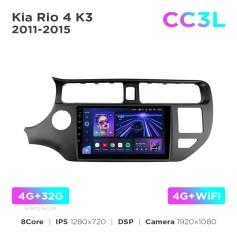 Radio samochodowe do Kia Rio 4 K3 2011-2015 Teyes CC3L 4+32 Gb 9"