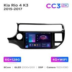 Radio samochodowe Teyes CC3 2k 6+128 Gb Kia Rio 4 K3 2015-2017 9"