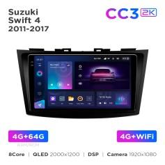 Radio samochodowe Teyes CC3 2k 4+64 Gb Suzuki Swift 4 2011-2017 9"