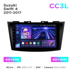 Radio samochodowe Teyes CC3L 4+64 Gb Suzuki Swift 4 2011-2017 9"