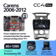 Radio samochodowe Teyes CC4 Pro 2k 8+128 Gb Kia Carens UN 2006-2012 (F1) 9"