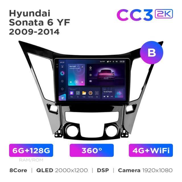 Radio samochodowe Teyes CC3 2k 6+128 Gb 360° Hyundai Sonata 6 YF 2009-2014 (B) 9"