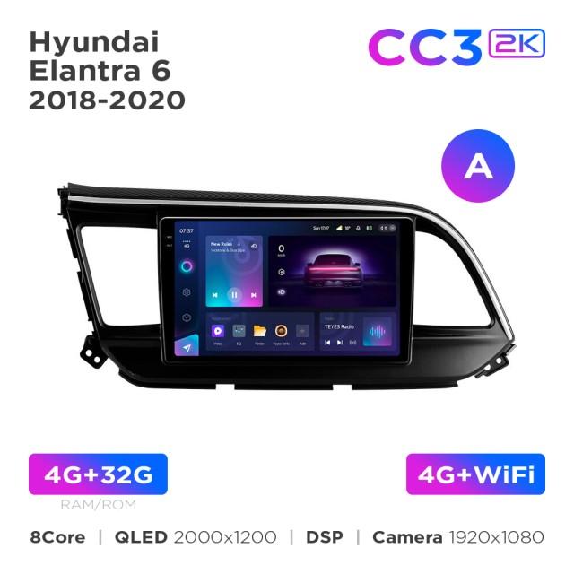 Radio samochodowe Teyes CC3 2k 4+32 Gb Hyundai Elantra 6 2018-2020 (A) 9"