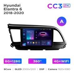 Radio samochodowe Teyes CC3 2k 6+128 Gb 360° Hyundai Elantra 6 2018-2020 (A) 9"