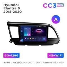 Radio samochodowe Teyes CC3 2k 6+128 Gb Hyundai Elantra 6 2018-2020 (A) 9"
