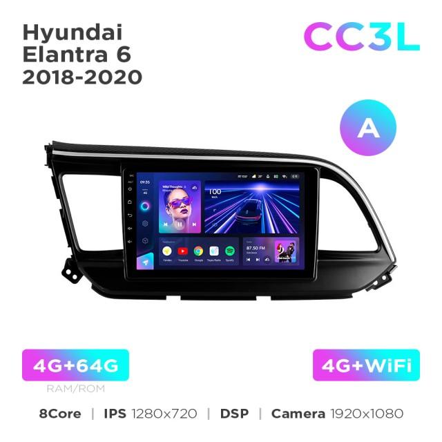Radio samochodowe Teyes CC3L 4+64 Gb Hyundai Elantra 6 2018-2020 (A) 9"