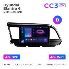 Radio samochodowe Teyes CC3 2k 4+32 Gb Hyundai Elantra 6 2018-2020 (B) 9"