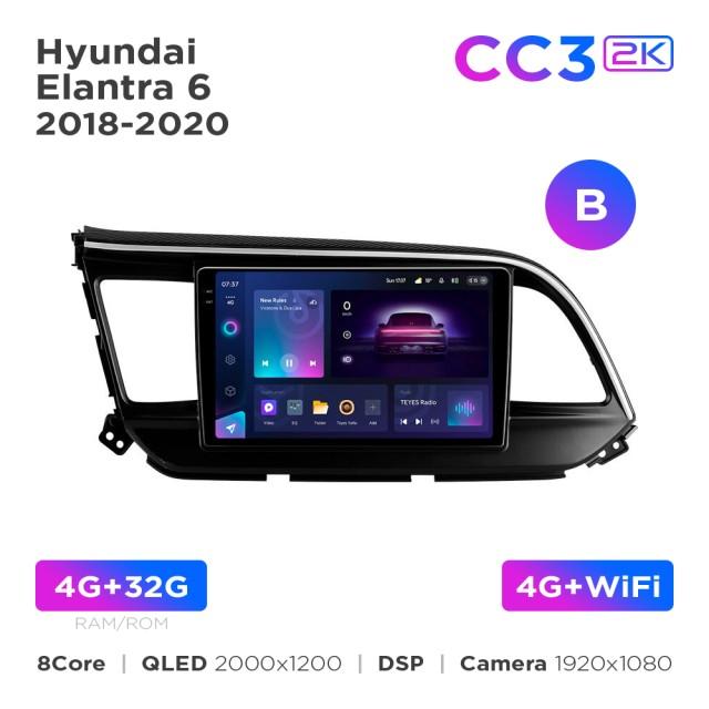Radio samochodowe Teyes CC3 2k 4+32 Gb Hyundai Elantra 6 2018-2020 (B) 9"