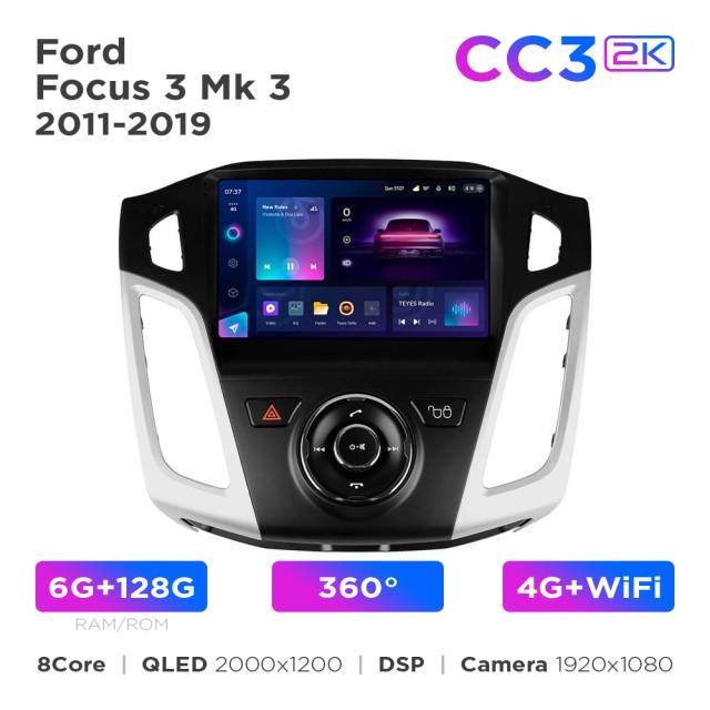 Radio samochodowe Teyes CC3 2k 6+128 Gb 360° Ford Focus 3 Mk3 2011-2019 9"