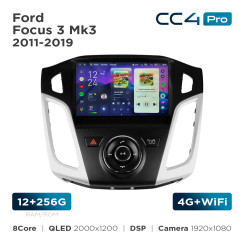 Radio samochodowe Teyes CC4 Pro 2k 12+256 Gb Ford Focus 3 Mk3 2011-2019 9"