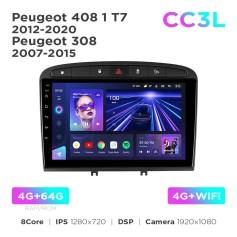 Radio samochodowe Teyes CC3L 4+64 Gb Peugeot 408 1 T7 2012-2020 / 308 2007-2015 9"