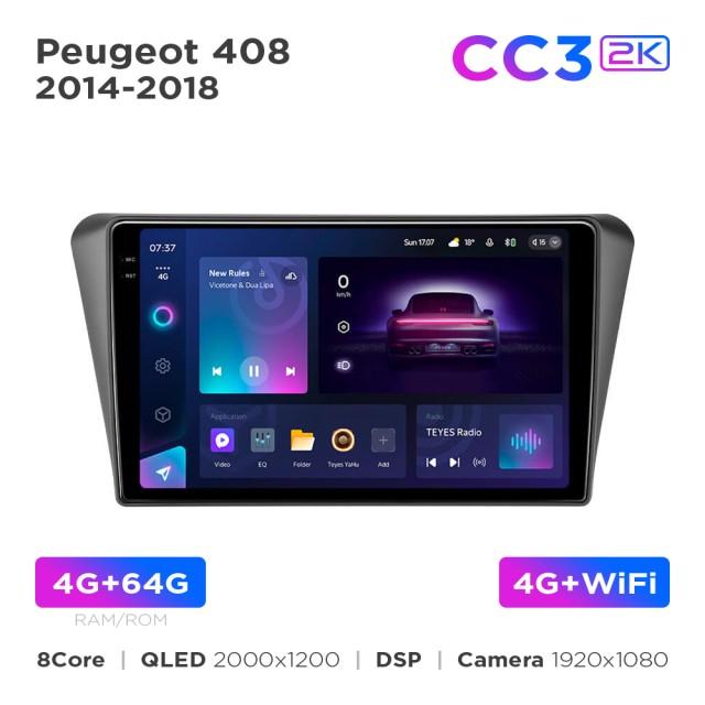 Radio samochodowe Teyes CC3 2k 4+64 Gb Peugeot 408 2014-2018 10