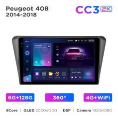 Radio samochodowe Teyes CC3 2k 6+128 Gb 360° Peugeot 408 2014-2018 10"