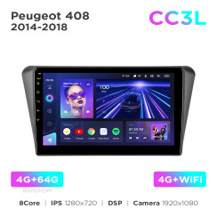 Radio samochodowe Teyes CC3L 4+64 Gb Peugeot 408 2014-2018 10"