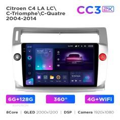 Radio samochodowe Teyes CC3 2k 6+128 Gb 360° Citroen C4 LA LC C-Triomphe C-Quatre 2004-2014 9"
