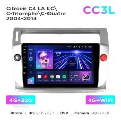 Radio samochodowe do Citroen C4 LA LC C-Triomphe C-Quatre 2004-2014 Teyes CC3L 4+32 Gb 9"