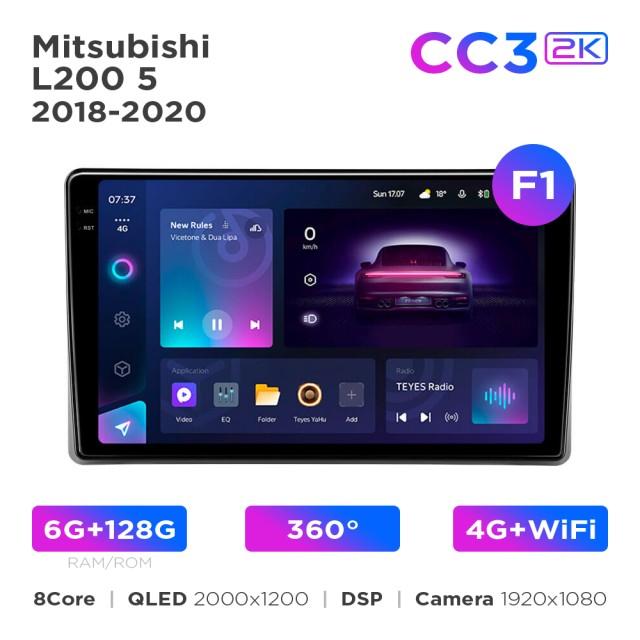 Radio samochodowe Teyes CC3 2k 6+128 Gb 360° Mitsubishi L200 5 2018-2020 (F1) 9"