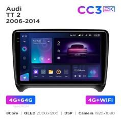 Radio samochodowe Teyes CC3 2k 4+64 Gb Audi TT 2 8J 2006-2014 9"