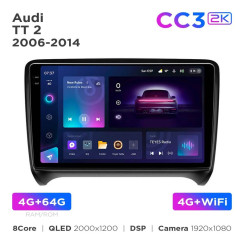 Radio samochodowe Teyes CC3 2k 4+64 Gb Audi TT 2 8J 2006-2014 9"