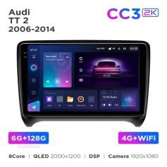 Radio samochodowe Teyes CC3 2k 6+128 Gb Audi TT 2 8J 2006-2014 9"