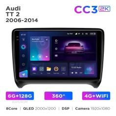 Radio samochodowe Teyes CC3 2k 6+128 Gb 360° Audi TT 2 8J 2006-2014 9"
