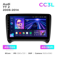 Radio samochodowe do Audi TT 2 8J 2006-2014 Teyes CC3L 4+32 Gb 9"