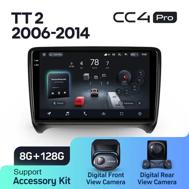 Radio samochodowe Teyes CC4 Pro 2k 8+128 Gb Audi TT 2 8J 2006-2014 9"
