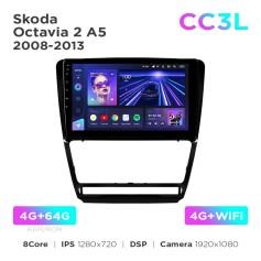 Radio samochodowe Teyes CC3L 4+64 Gb Skoda Octavia 2 A5 2008-2013 Black 10"