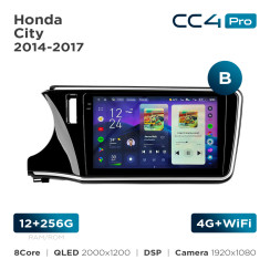 Radio samochodowe Teyes CC4 Pro 2k 12+256 Gb Honda City 2014-2017 (B) 10"