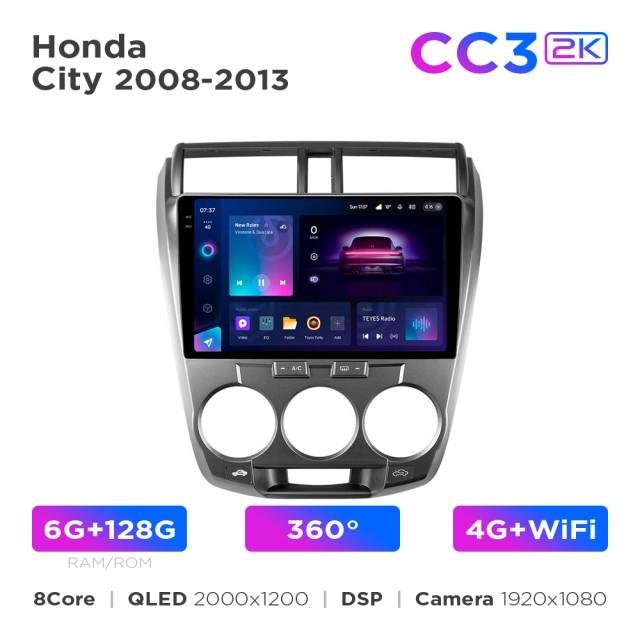 Radio samochodowe Teyes CC3 2k 6+128 Gb 360° Honda City 2008-2013 10