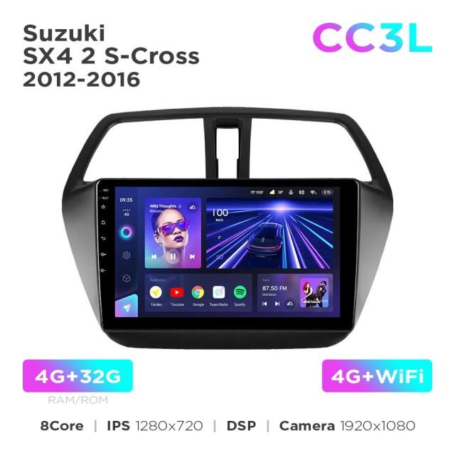 Radio samochodowe do Suzuki SX4 2 S-Cross 2012-2016 Teyes CC3L 4+32 Gb 9"