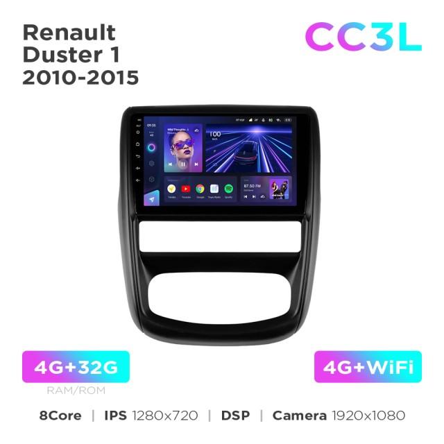 Radio samochodowe do Renault Duster 1 2010-2015 / Nissan Terrano 3 2014-2022 Teyes CC3L 4+32 Gb 9"