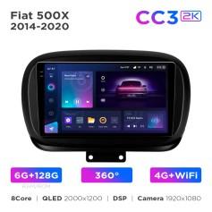 Radio samochodowe Teyes CC3 2k 6+128 Gb 360° Fiat 500X 2014-2020 9"