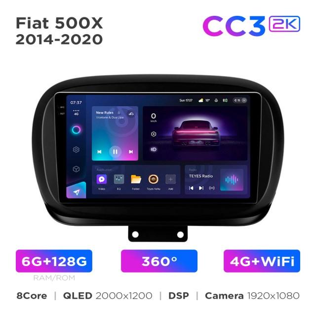 Radio samochodowe Teyes CC3 2k 6+128 Gb 360° Fiat 500X 2014-2020 9"