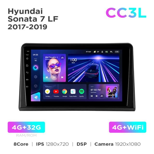 Radio samochodowe do Hyundai Sonata 7 LF 2017-2019 Teyes CC3L 4+32 Gb 9"
