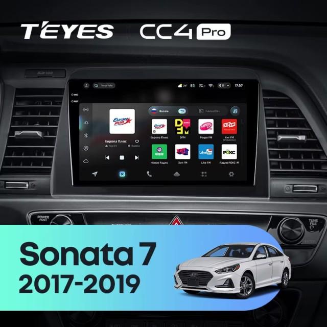 Radio samochodowe Teyes CC4 Pro 2k 8+128 Gb Hyundai Sonata 7 LF 2017-2019 9"