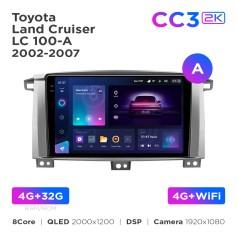 Radio samochodowe Teyes CC3 2k 4+32 Gb Toyota Land Cruiser LC 100-A 2002-2007 (A) 9"