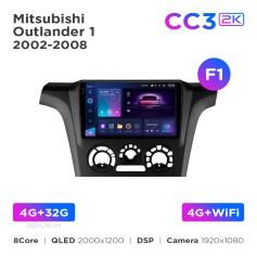 Radio samochodowe Teyes CC3 2k 4+32 Gb Mitsubishi Outlander 1 2002-2008 (F1) 9"