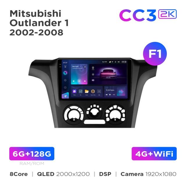 Radio samochodowe Teyes CC3 2k 6+128 Gb Mitsubishi Outlander 1 2002-2008 (F1) 9"