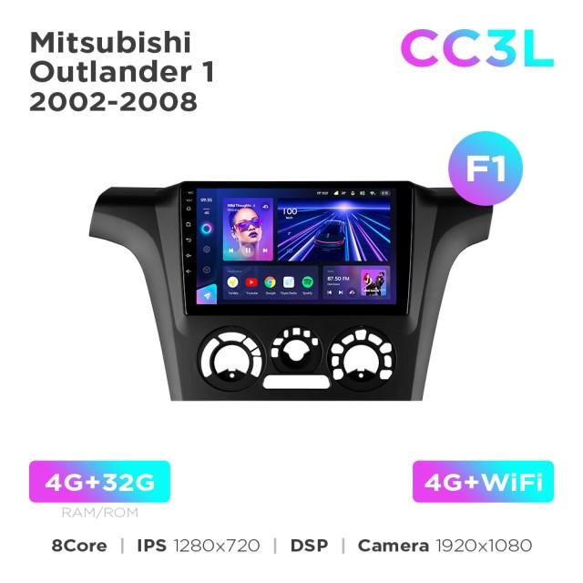 Radio samochodowe do Mitsubishi Outlander 1 2002-2008 (F1) Teyes CC3L 4+32 Gb 9"