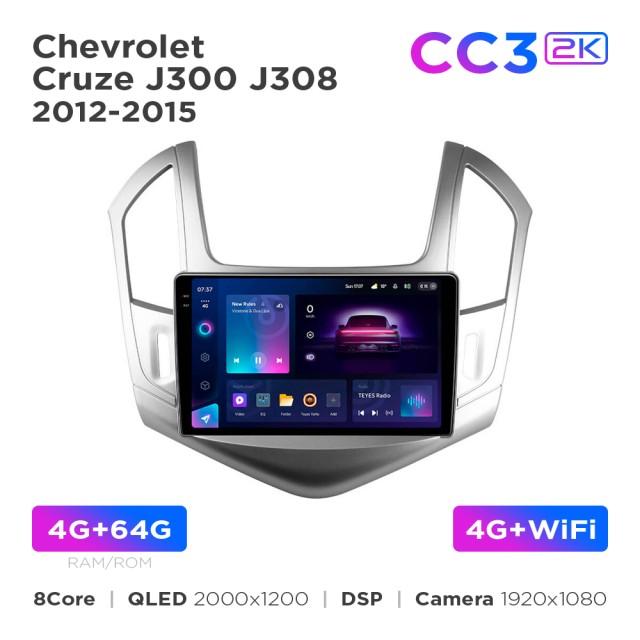 Radio samochodowe Teyes CC3 2k 4+64 Gb Chevrolet Cruze J300 J308 2012-2015 9"